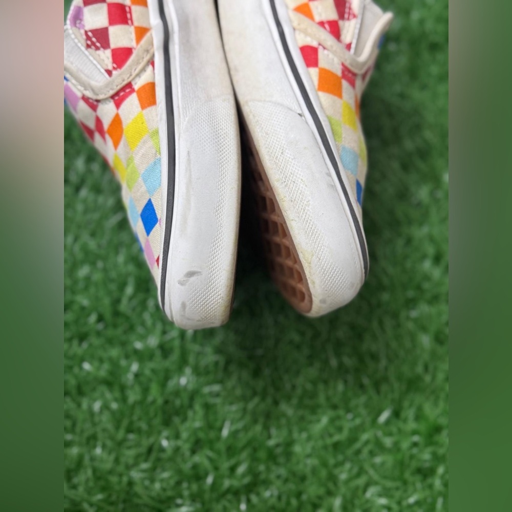 Vans Kids Multicolor Checkered Slip-On Shoes Size 13 - Picture 5 of 10